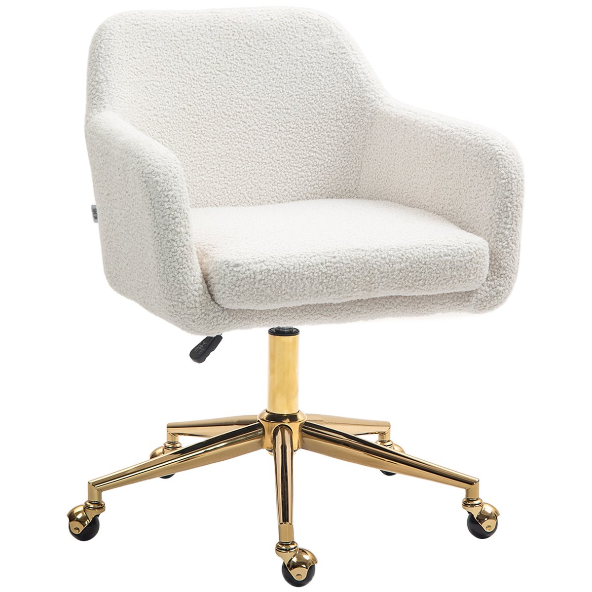 Chaise de bureau Polyester Blanc crème, doré, HOMCOM