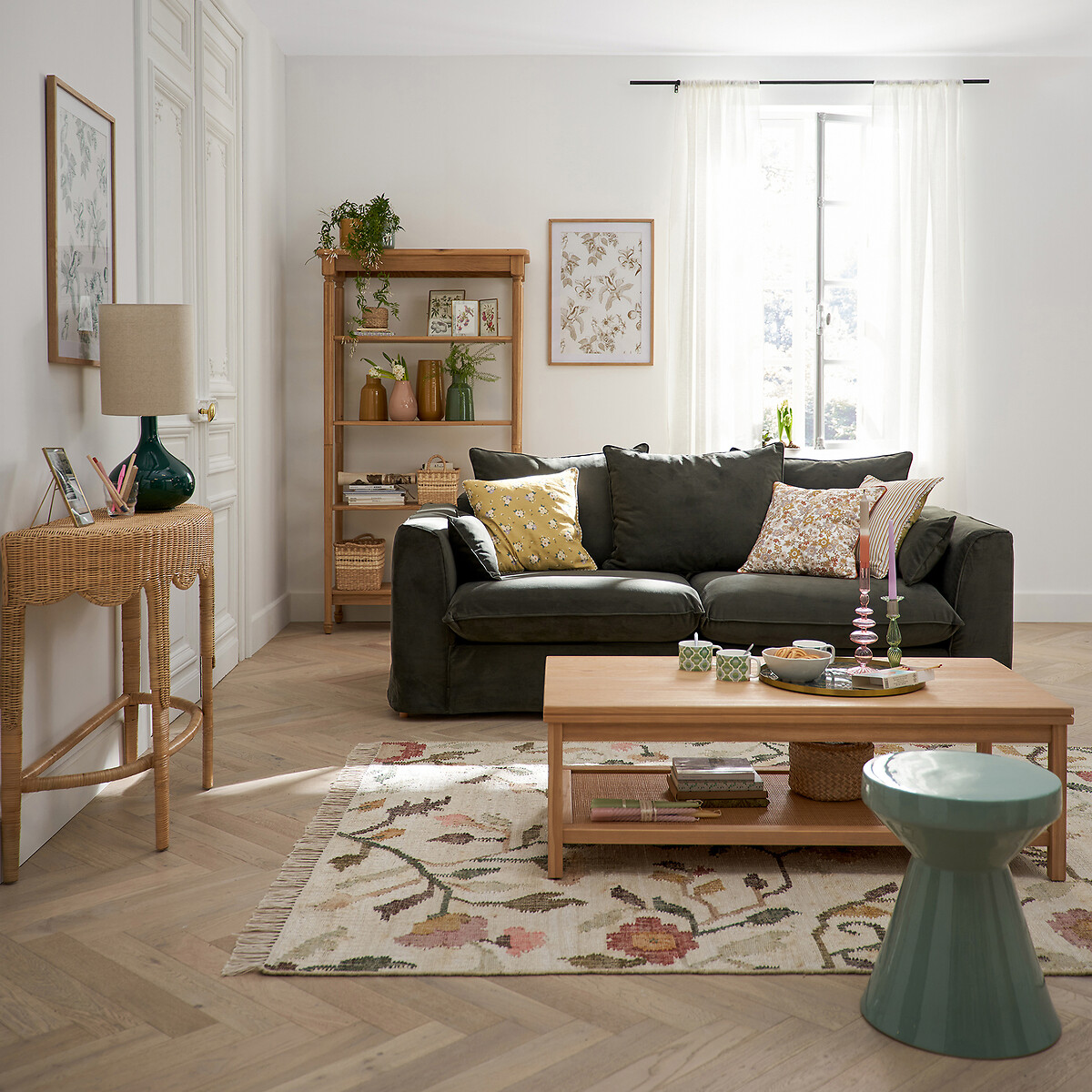 Tapis kilim en jute, Flotissy multicolore, LA REDOUTE INTERIEURS