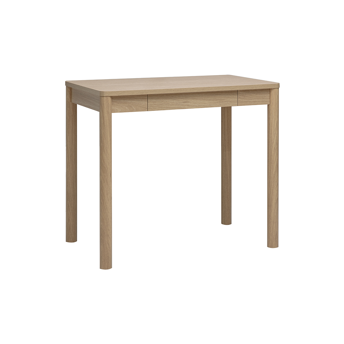Table de bar avec rangement finition bois clair chêne L100 cm IZZIE couleur unique, MILIBOO