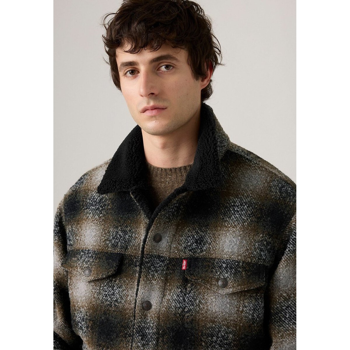 Veste carreaux avec col sherpa carreaux, LEVI'S
