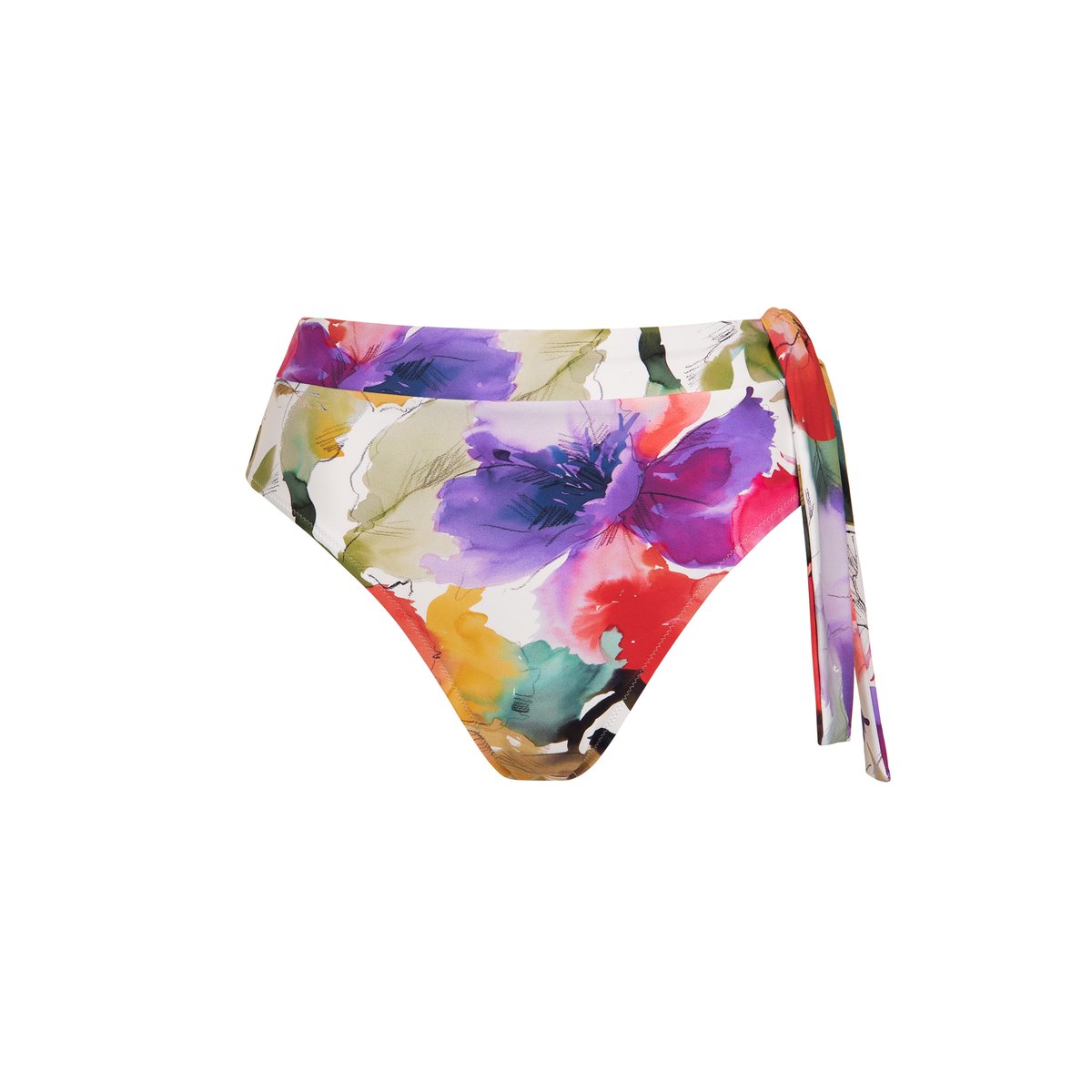 Bas maillot slip de bain échancré taille haute ROMA blanc, LISCA