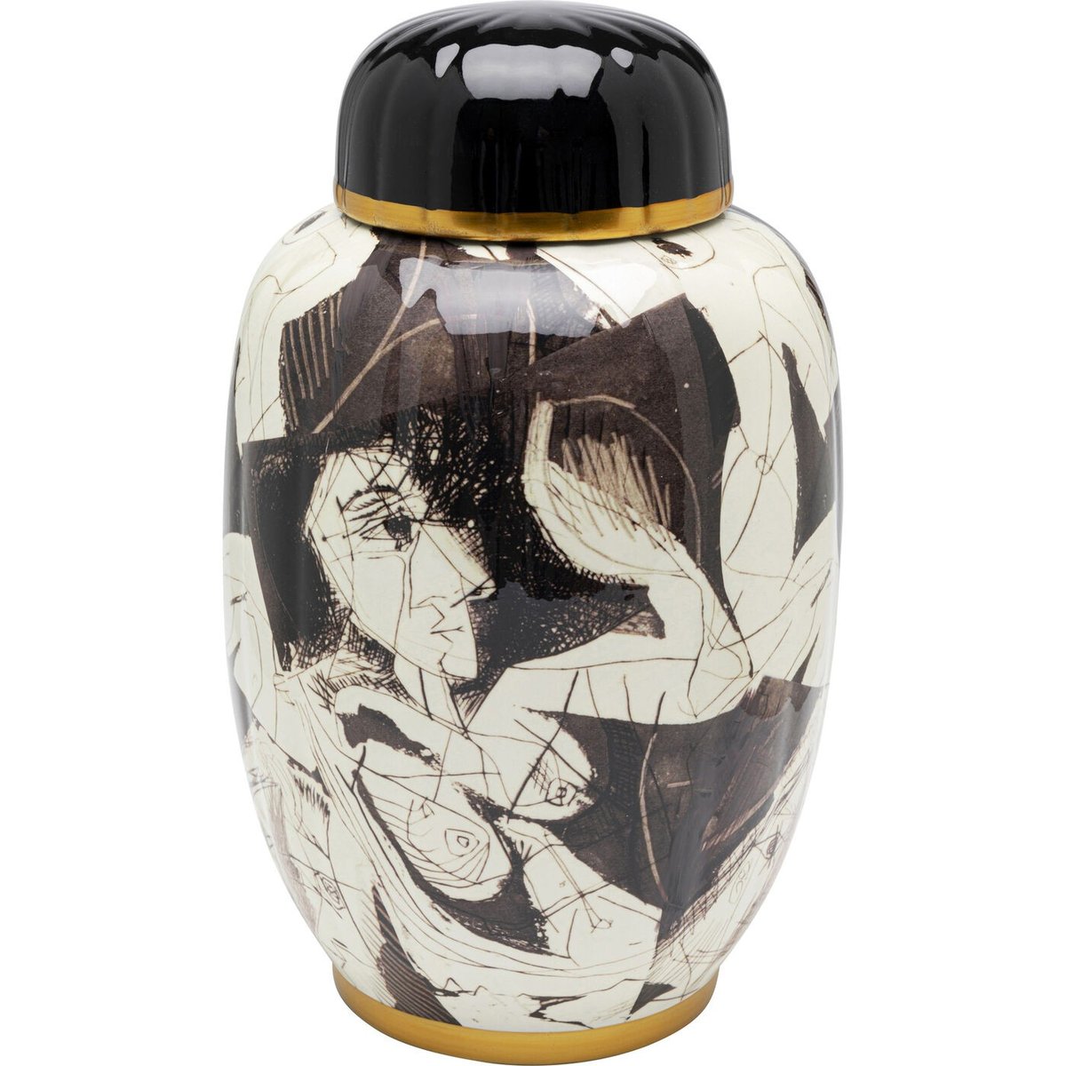 Boîte en porcelaine, LA SPEZIA noir, KARE DESIGN