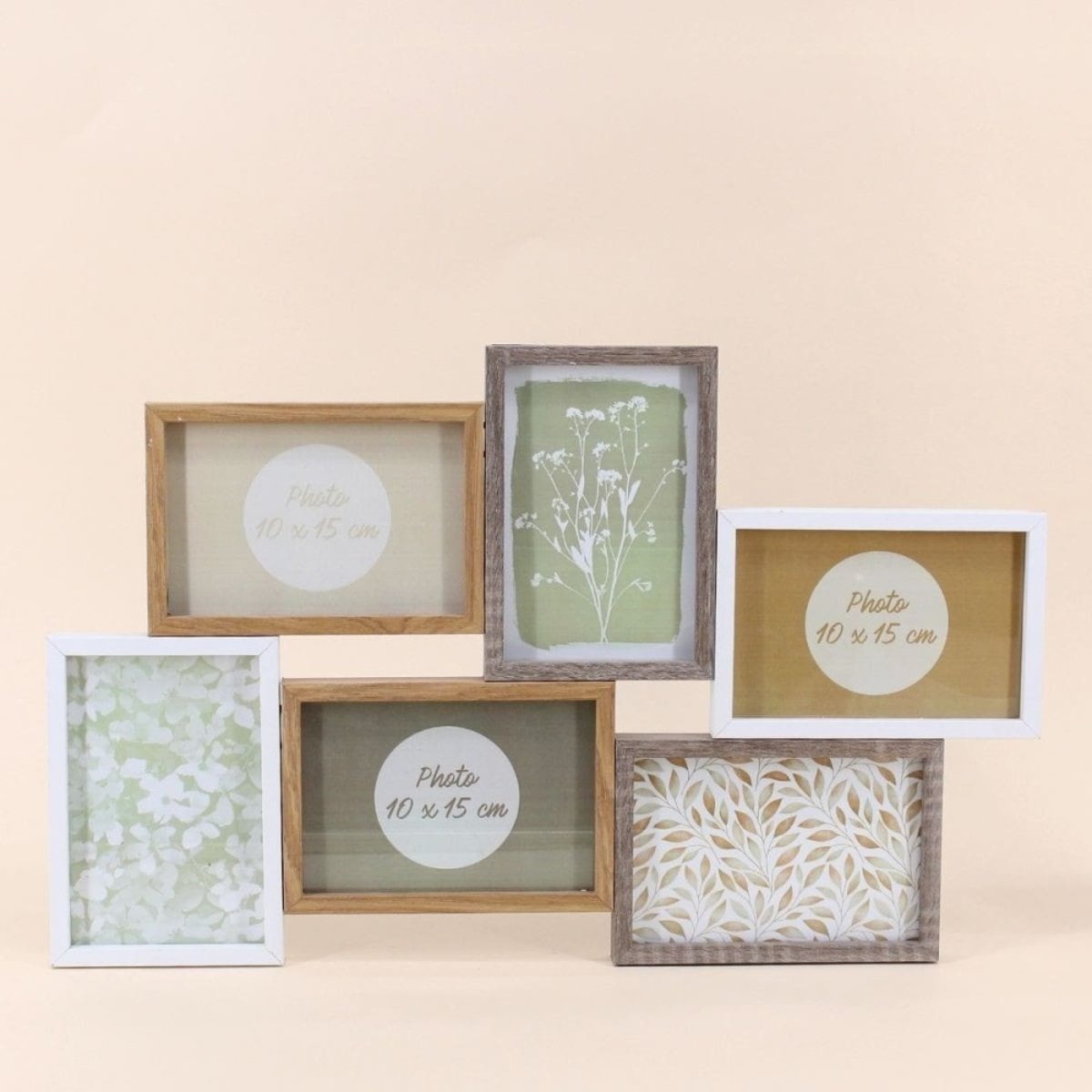 Cadre photo 6 vues 49x30cm beige, ORNAMI