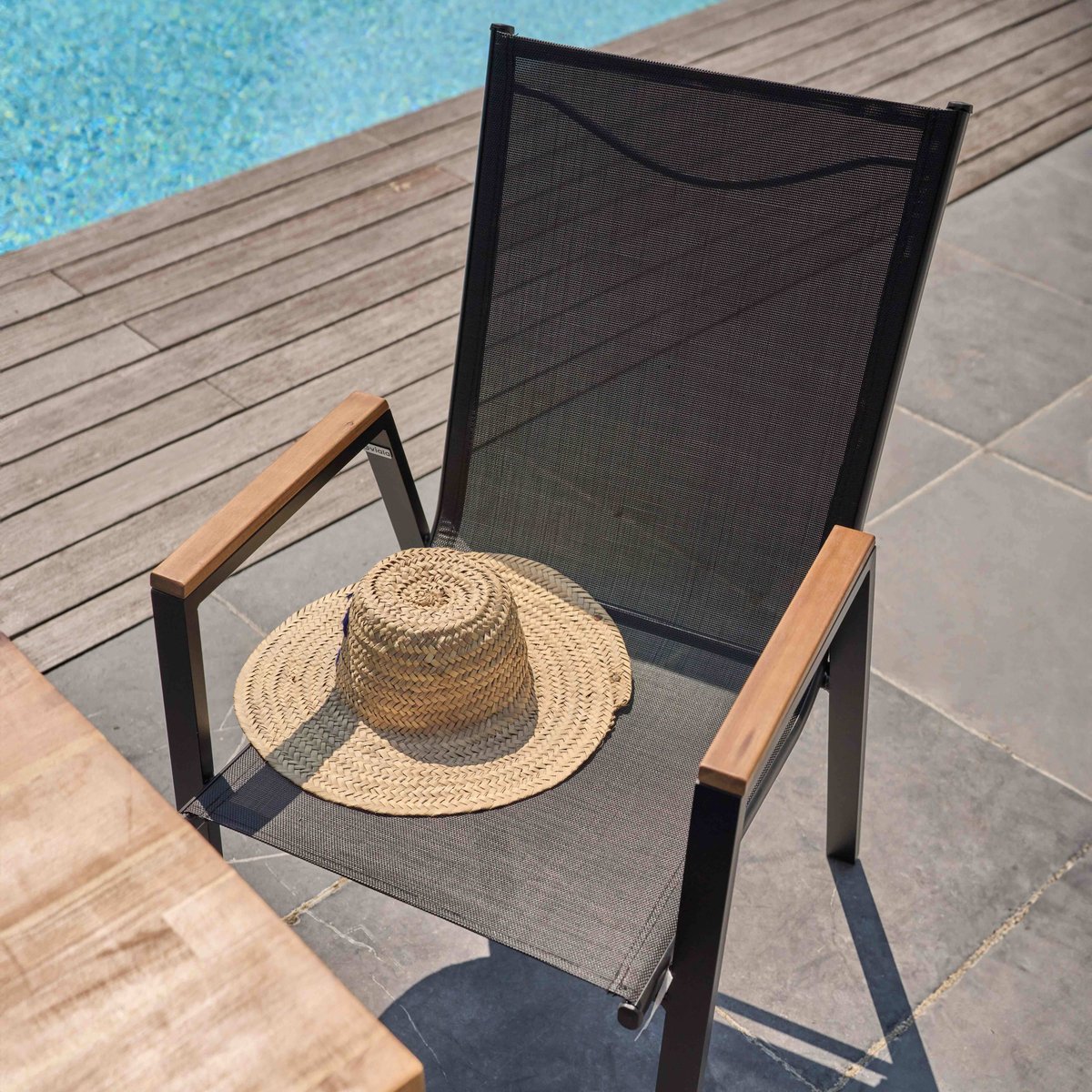 Lot de 2 fauteuils de jardin en aluminium et acacia, STELLA bois, OVIALA