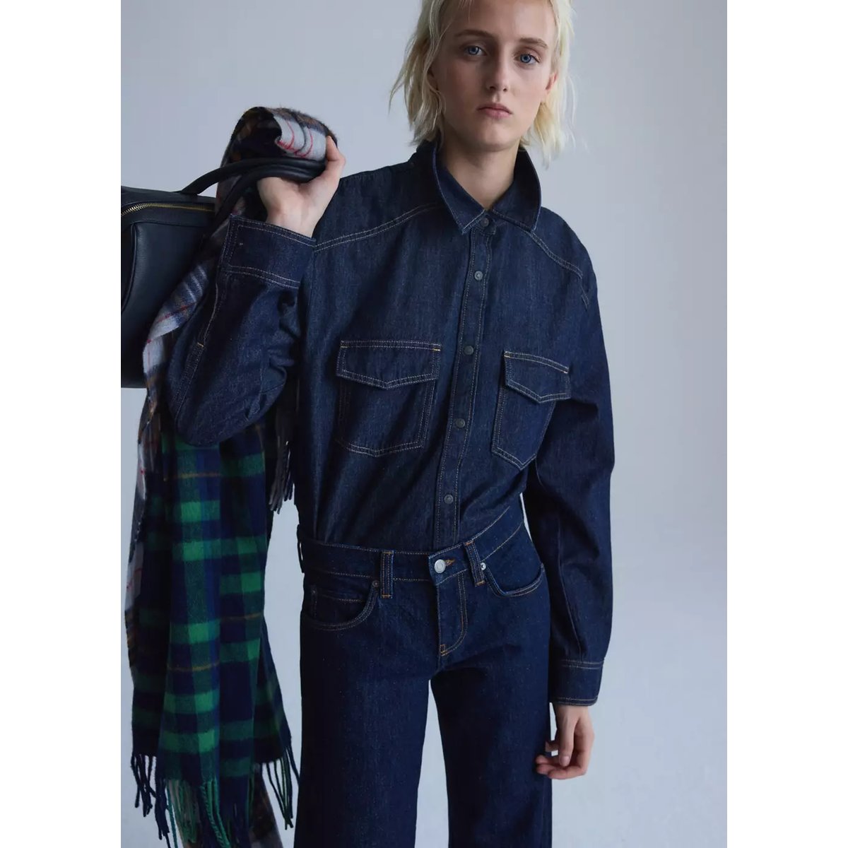 Jean balloon taille basse bleu, MANGO