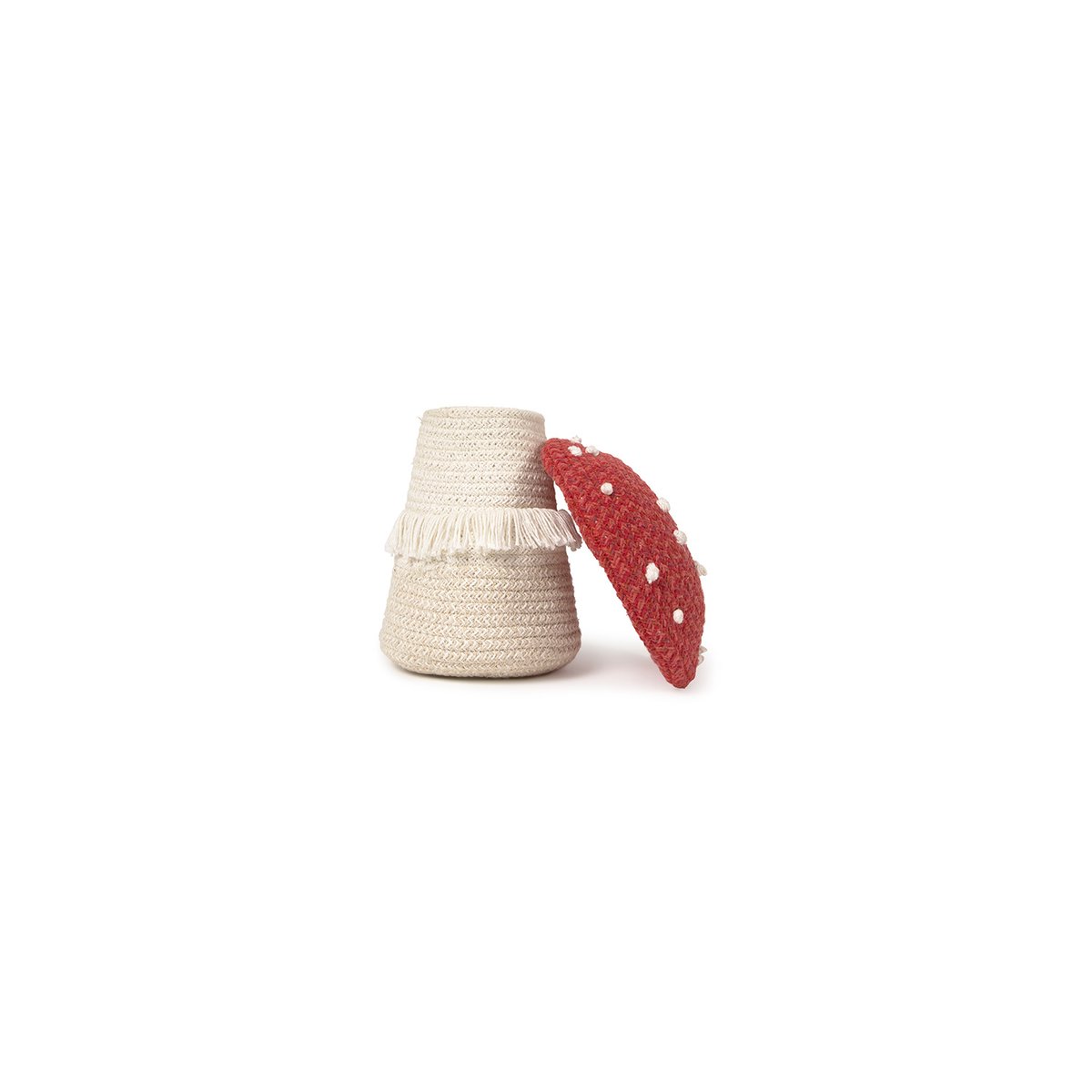 Champignons en panier BACK TO SCHOOL rouge, terre cuite neuve, aubergine, rouge vintage, rouge érable, ivoire, naturel, LORENA CANALS