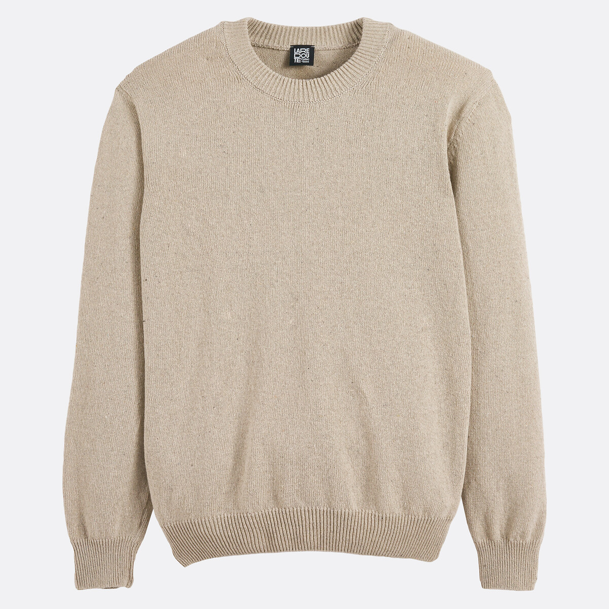 Trui in fijn tricot met ronde hals donkerbeige, LA REDOUTE COLLECTIONS