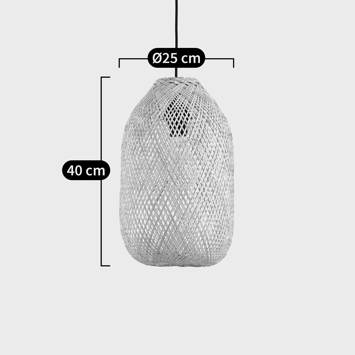 Lámpara de techo de bambú Ø25 cm, Ezia natural, LA REDOUTE INTERIEURS