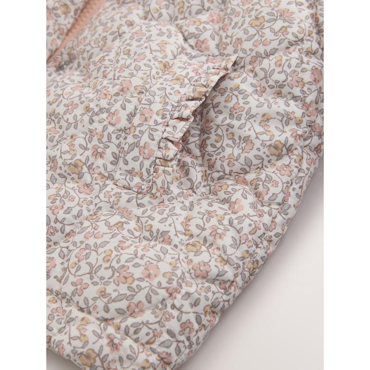 Manteau matelassé imperméable rose motif fleurs, NEXT