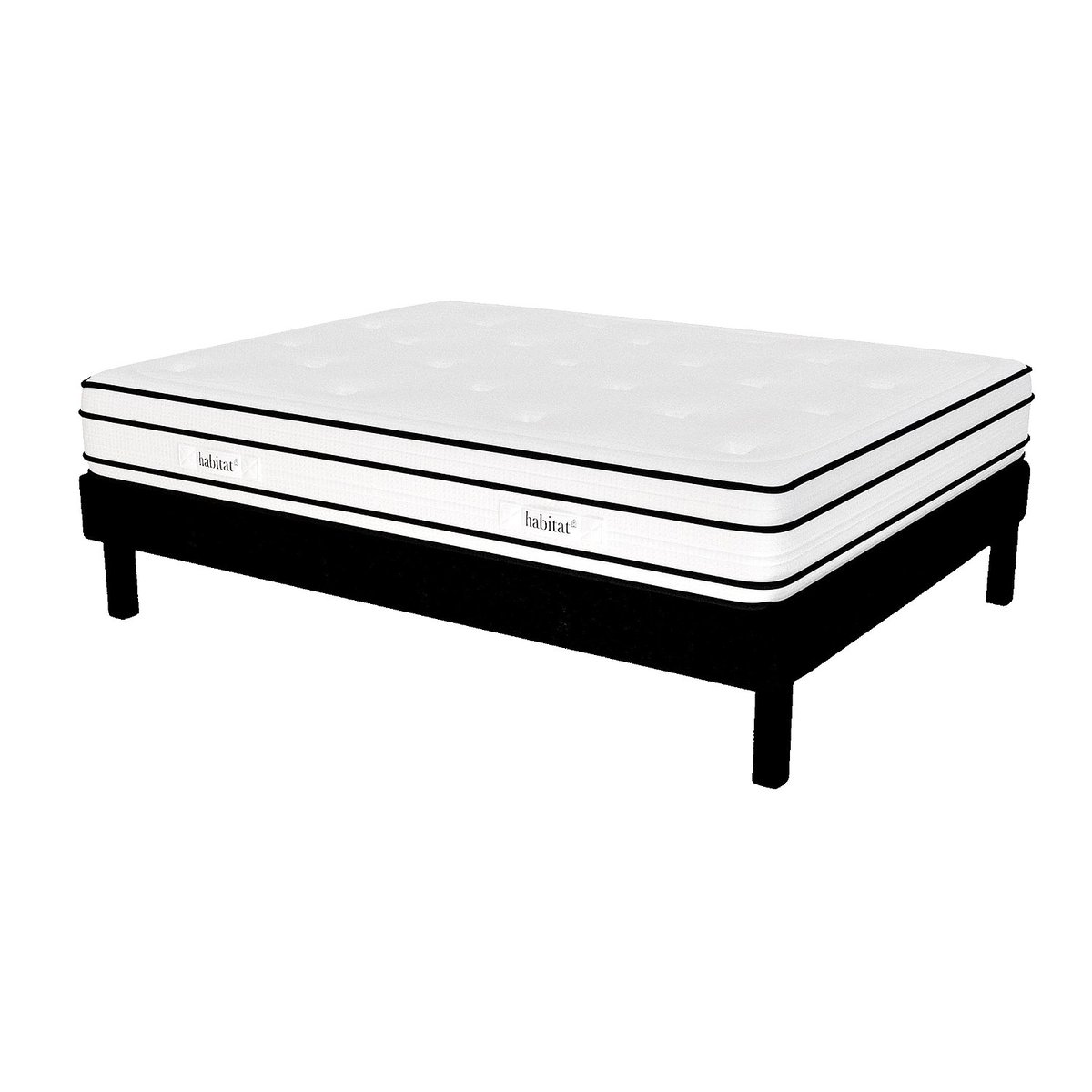 Matelas hybride ressorts ensachés et mousse en mémoire de forme DREAM HYBRIDE blanc, HABITAT