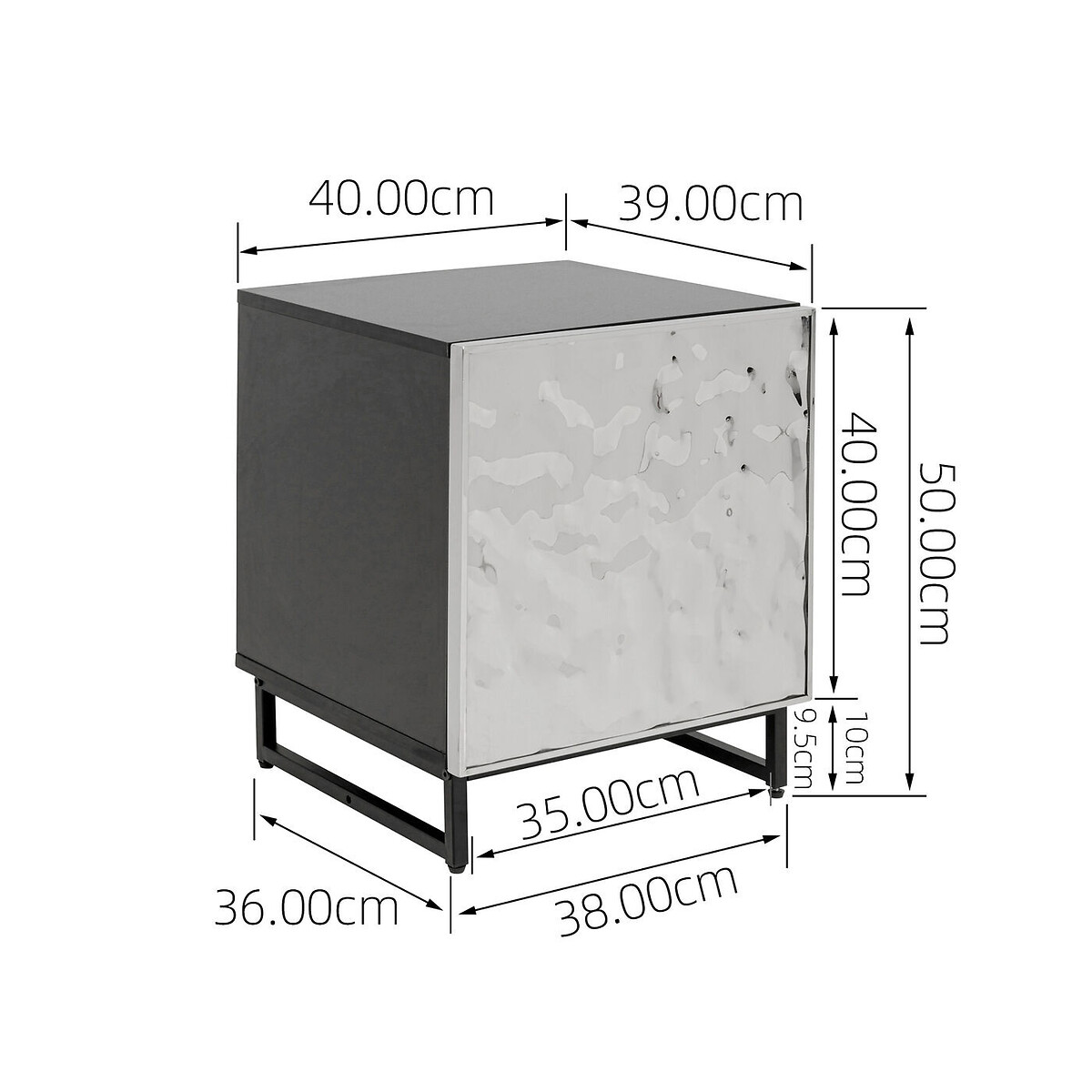 Petite commode Carino 50x40cm argent, KARE DESIGN