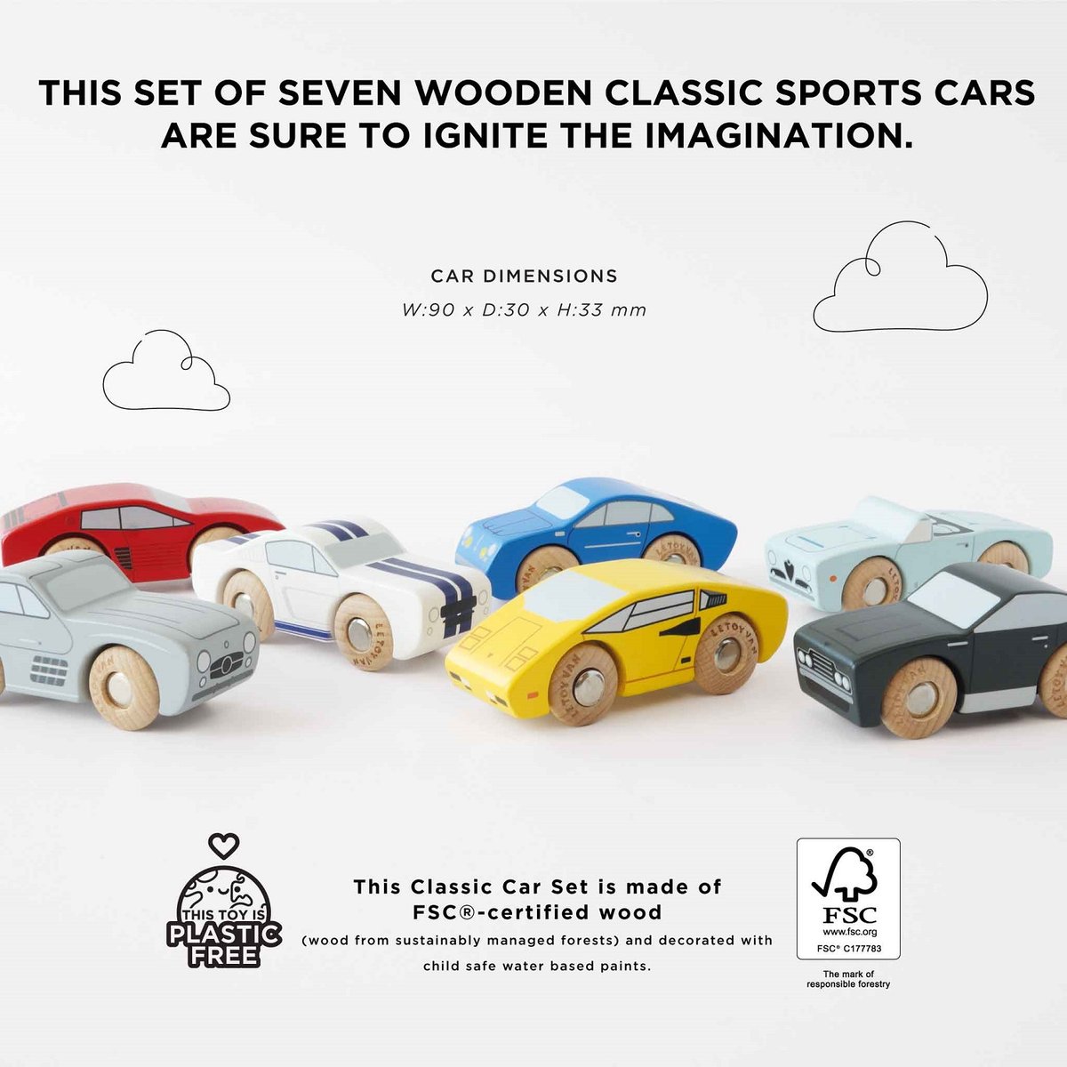 Set de voitures de sport beige, LE TOY VAN