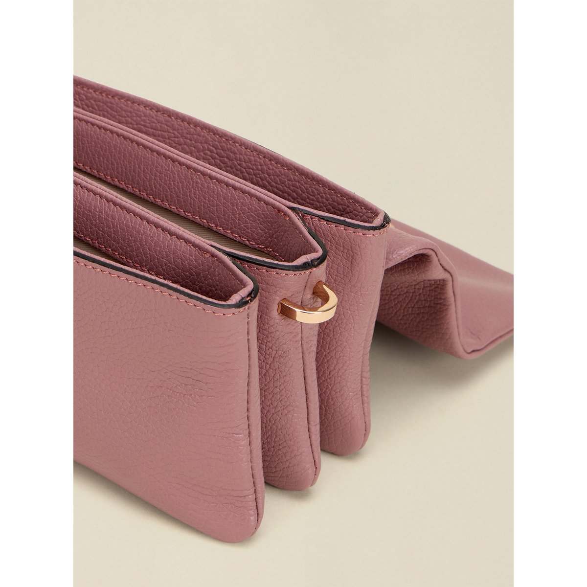 Borsa crossbody Ophelia in vera pelle rose, OLTRE