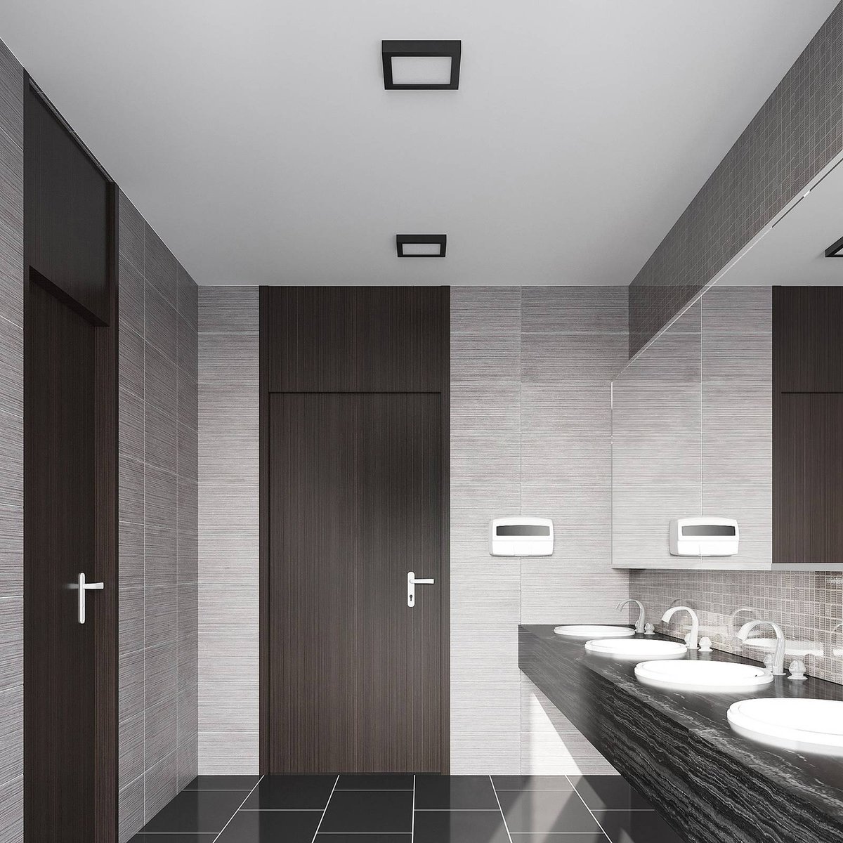 Plafonnier en aluminium moderneLED, Alette noir, blanc, PRIOS