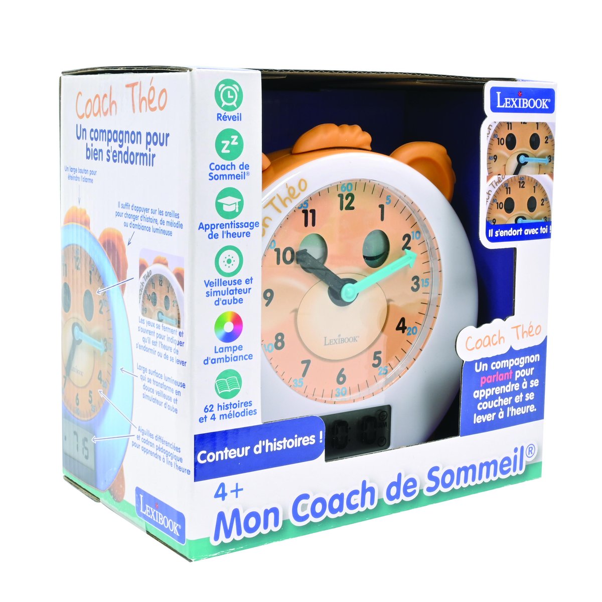 THEO mon Réveil Éducatif Coach de Sommeil blanc, LEXIBOOK