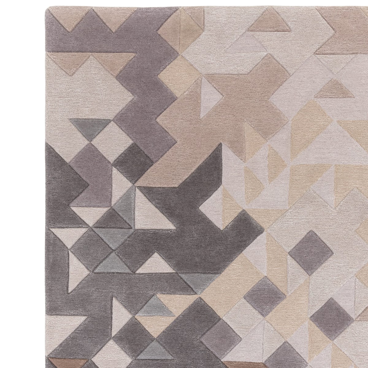 Tapis salon et chambre moderne tufté main MYSTERIA gris, NOVATREND