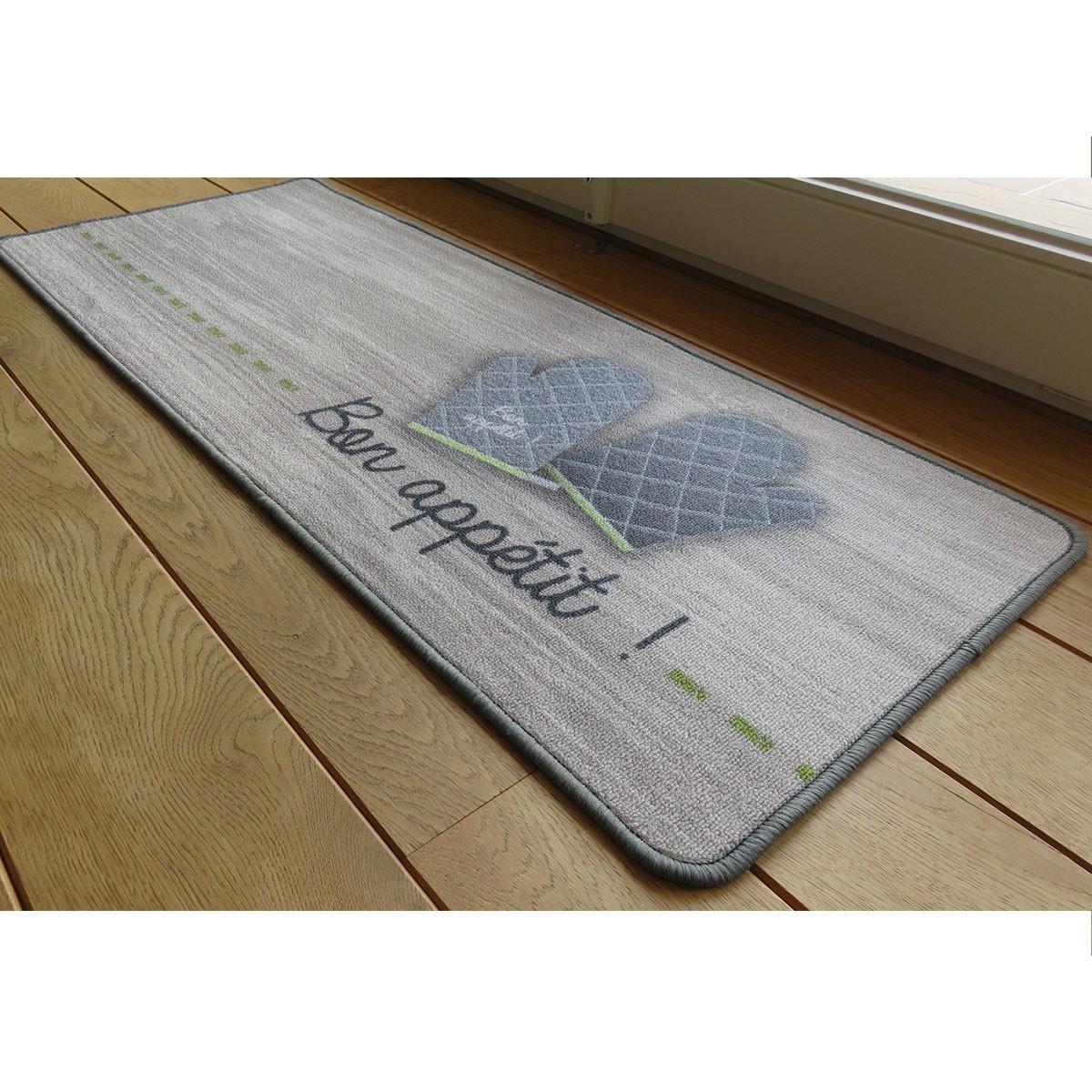 Tapis de cuisine motif bon appétit marron, CALICOSY