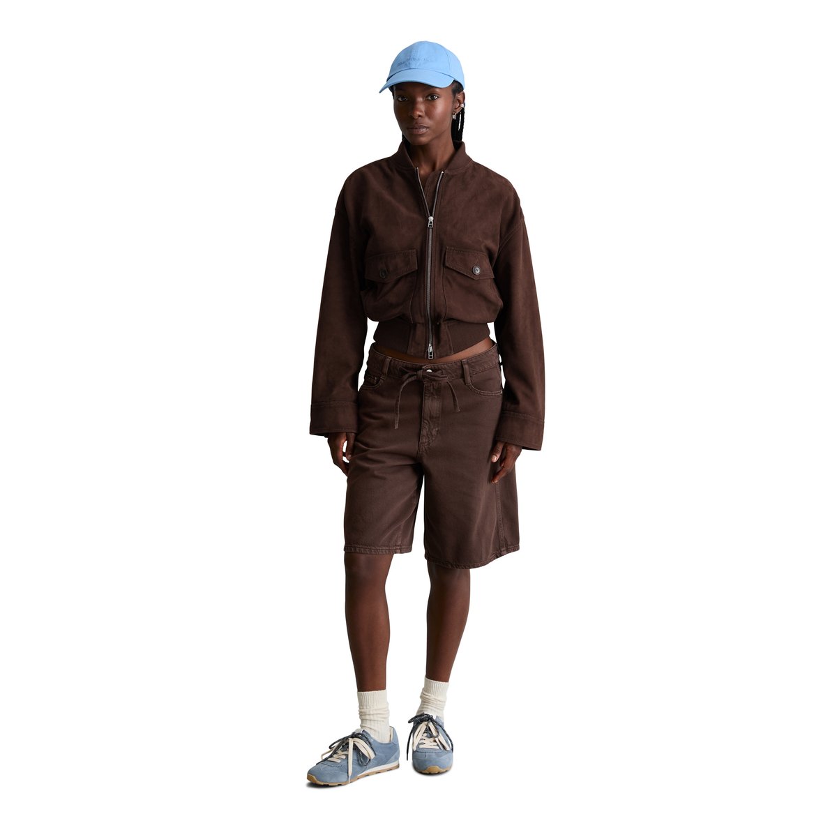 Bermuda-Jeans modèle Jonnda relaxed en mélange de coton organique et de lyocell marron fonce, MARC O’POLO DENIM