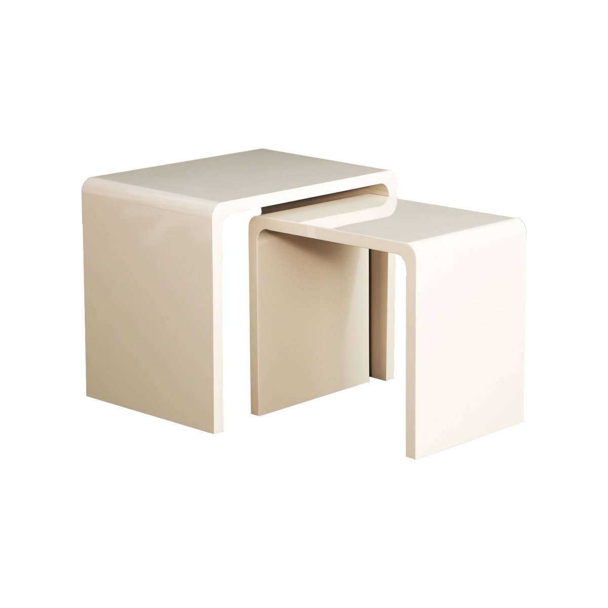 Tables gigognes finition glossy NOLA crème, SWEEEK