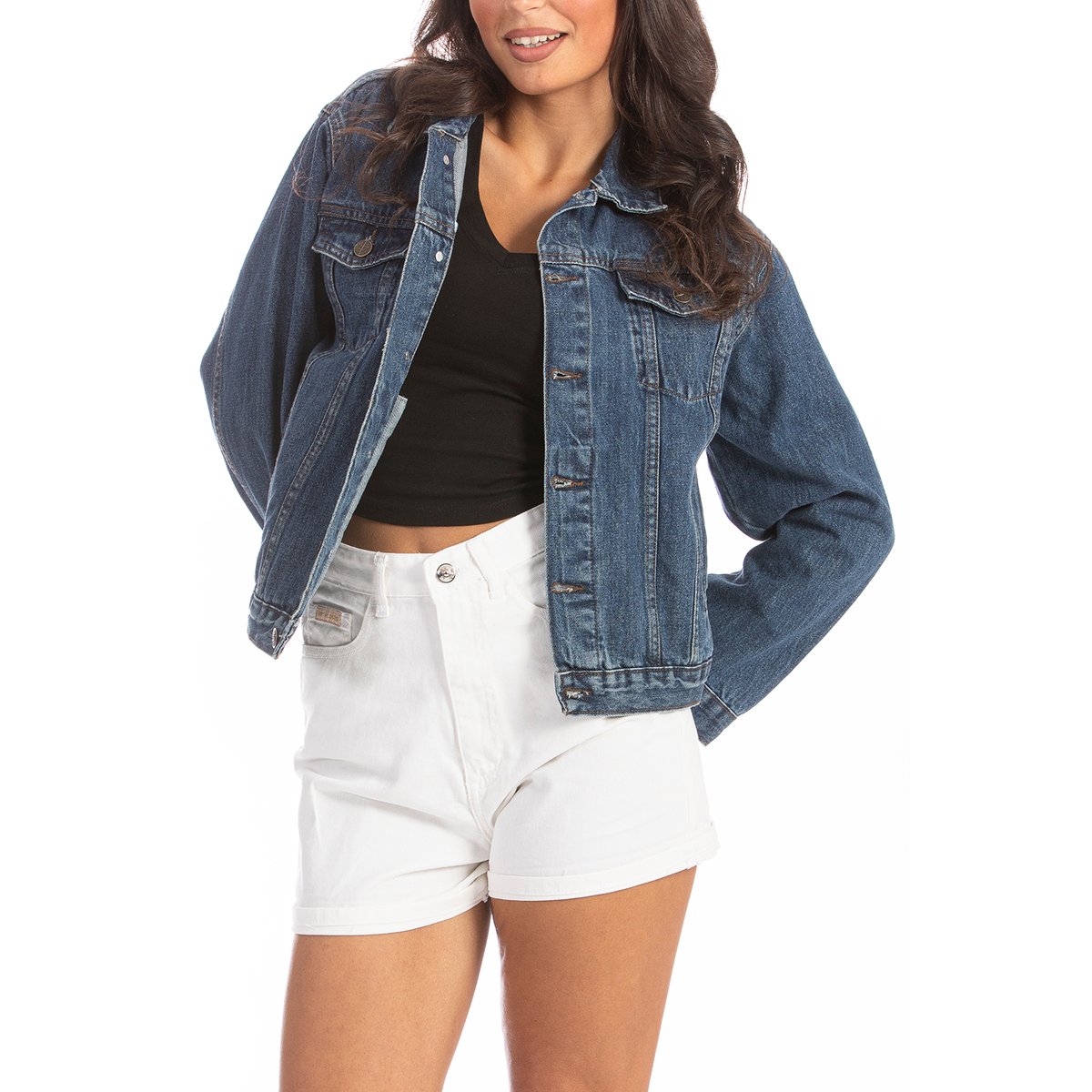 Veste en denim stone washed JINNY bleu, RICA LEWIS