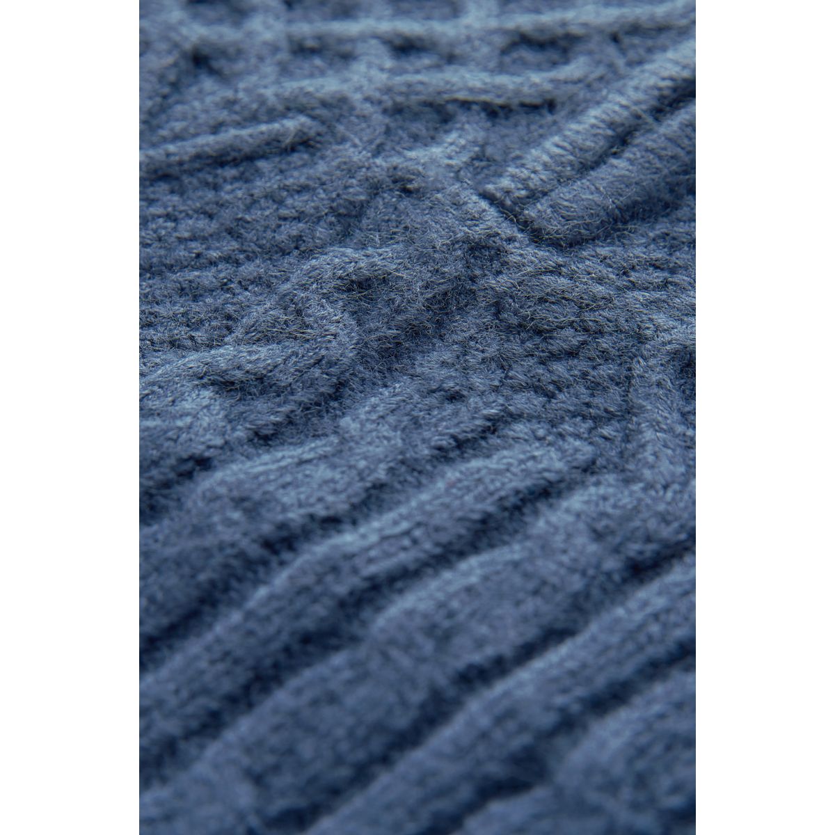 Pull à col zippé en maille torsadée bleu marine, NEXT