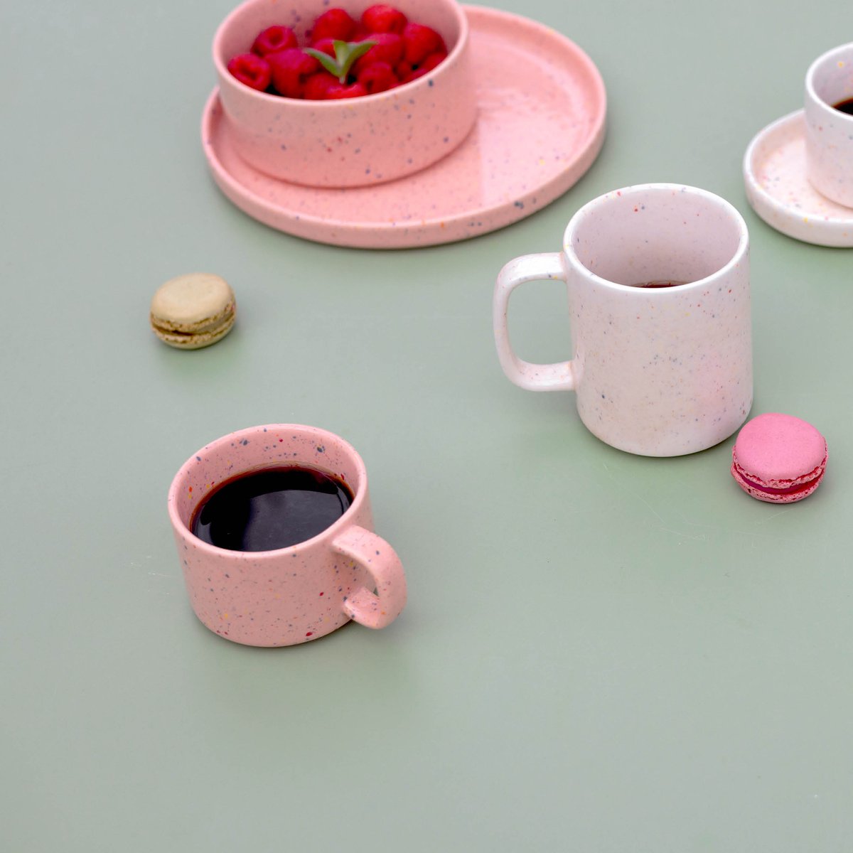 Lot de 4 assiette à desserts FIKA rose, ONA