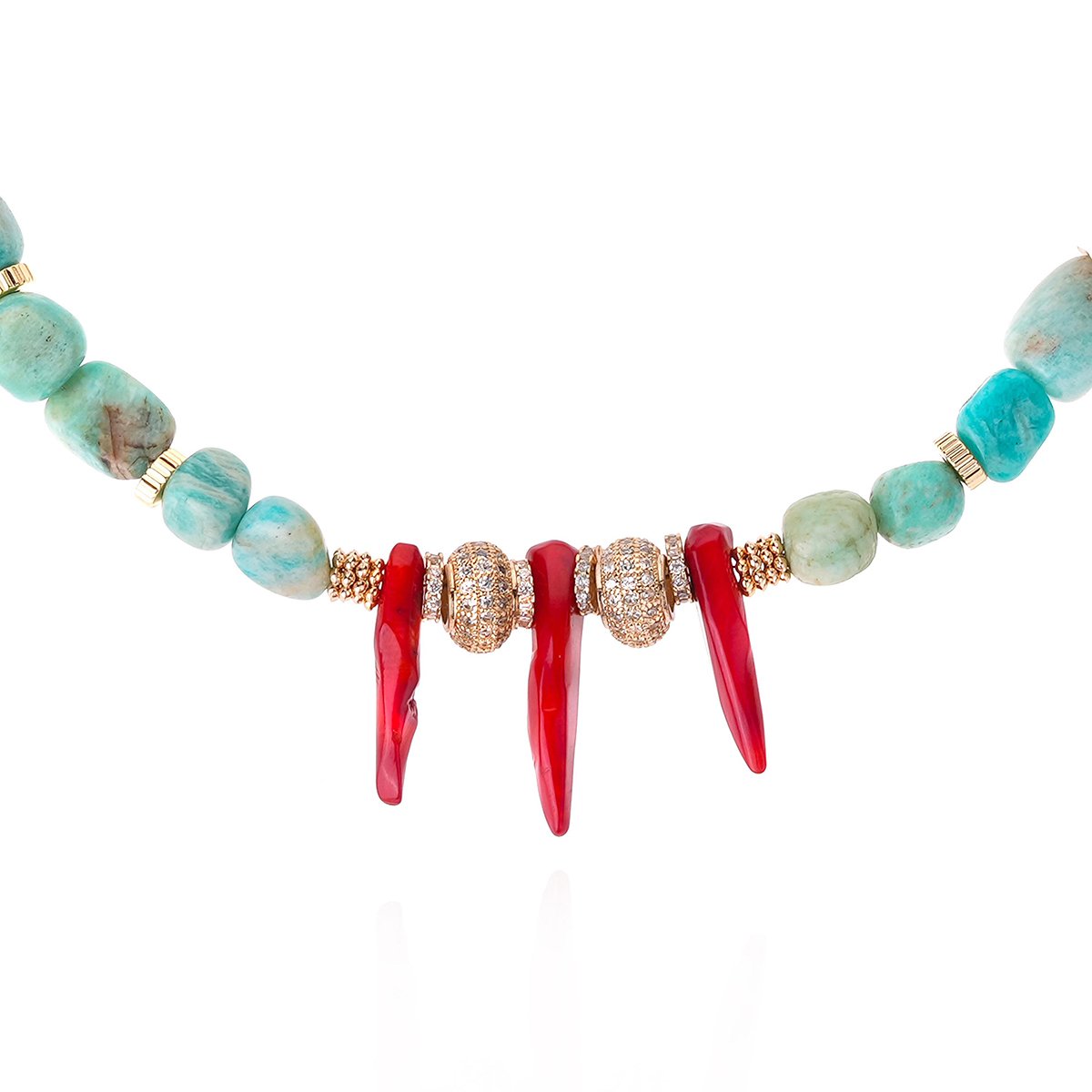 Collier ajustable avec perles et pampilles MARCEL turquoise, HIPANEMA