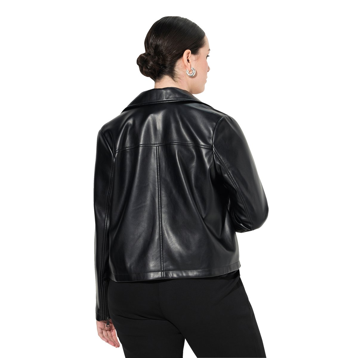 Veste oversize en simili-cuir noir, ULLA POPKEN