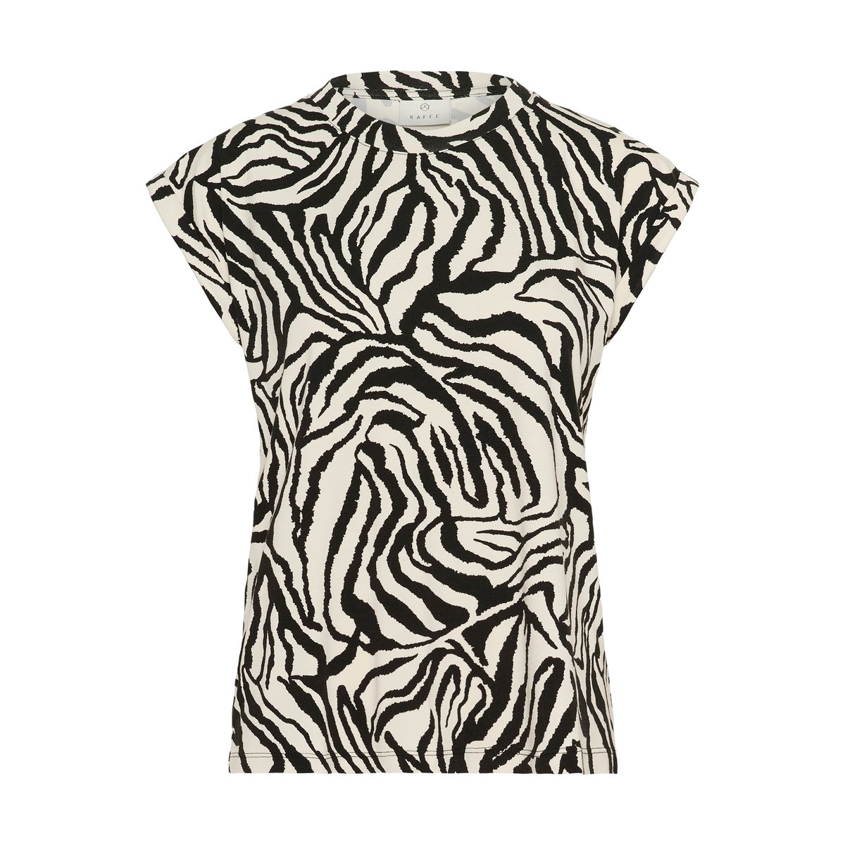 T-shirt gris moonstruck/noir animal, KAFFE