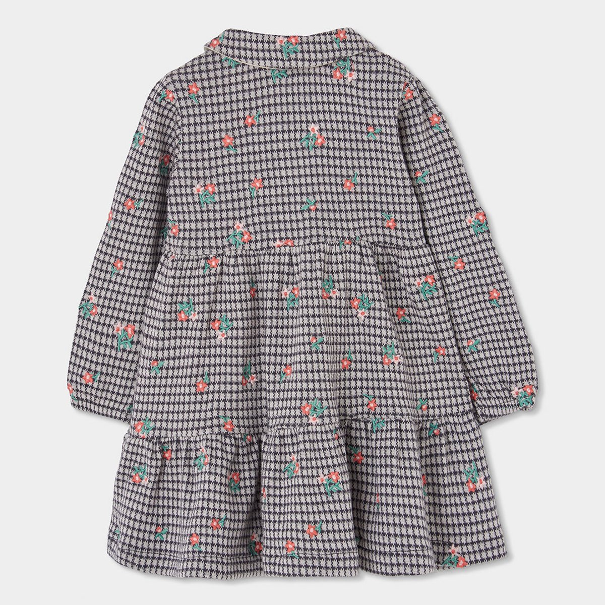 Robe en maille à carreaux et fleurs multicolore, BOBOLI