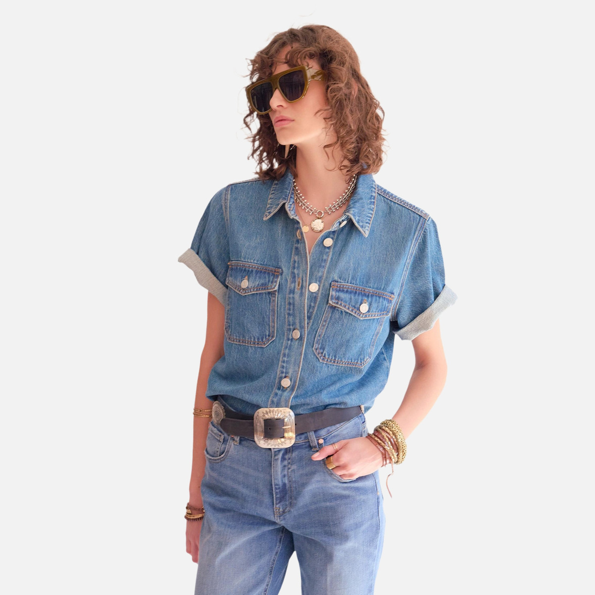 Chemise CELITA TOKYO DENIM 26s bleu délavé, MKT STUDIO