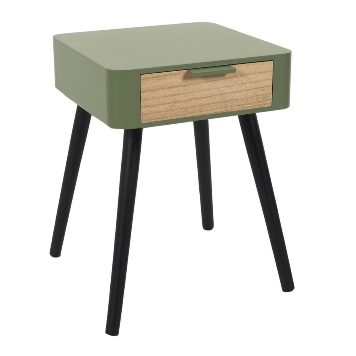 Table De Chevet 1 Tiroir Vert Kaki vert, DECORATIE