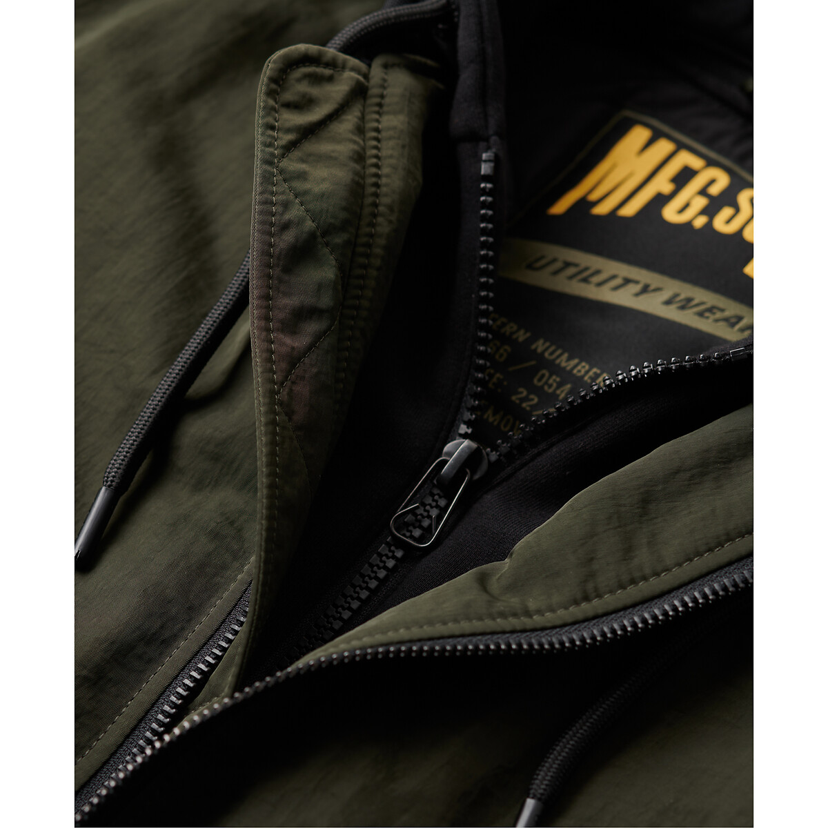 Blouson à capuche vert foncé, SUPERDRY