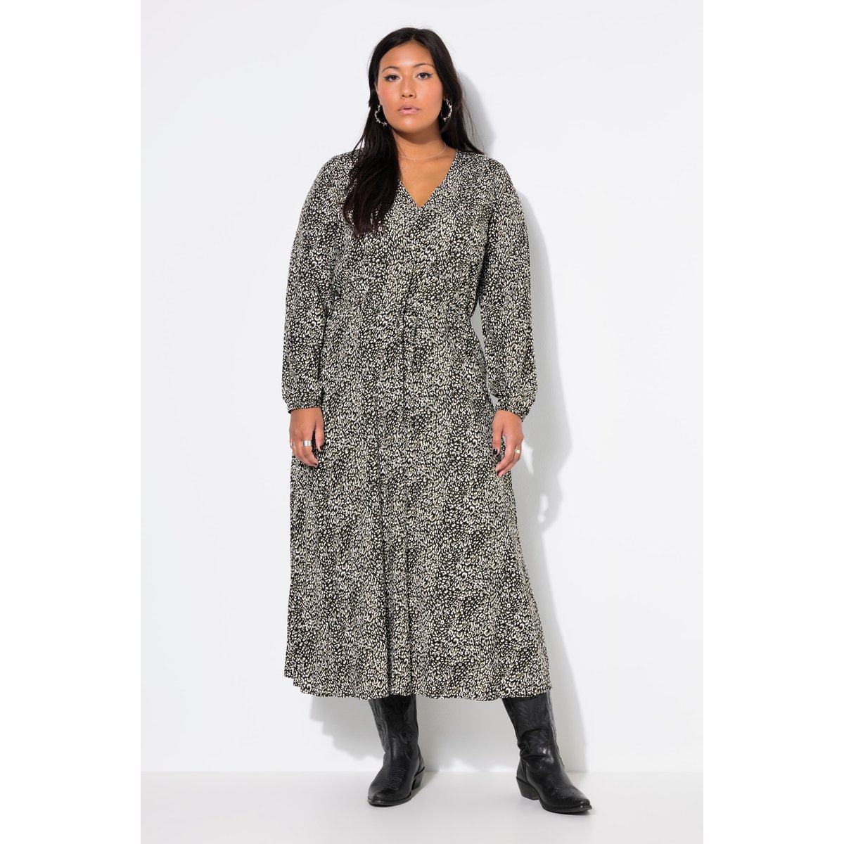 Robe maxi coupe trapèze olive foncé, STUDIO UNTOLD