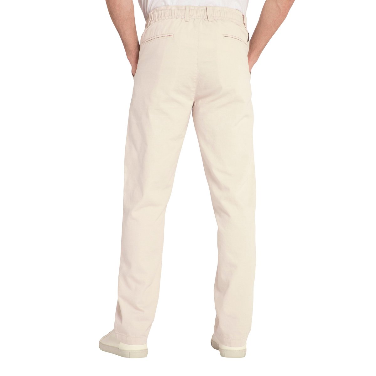 Pantalon aspect lin. Taille élastique. Coupe vanille, JP1880