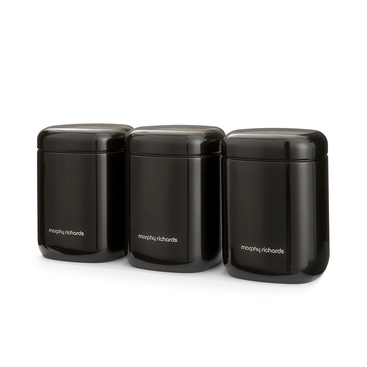 Set of 3 Equip Storage Canisters black, MORPHY RICHARDS