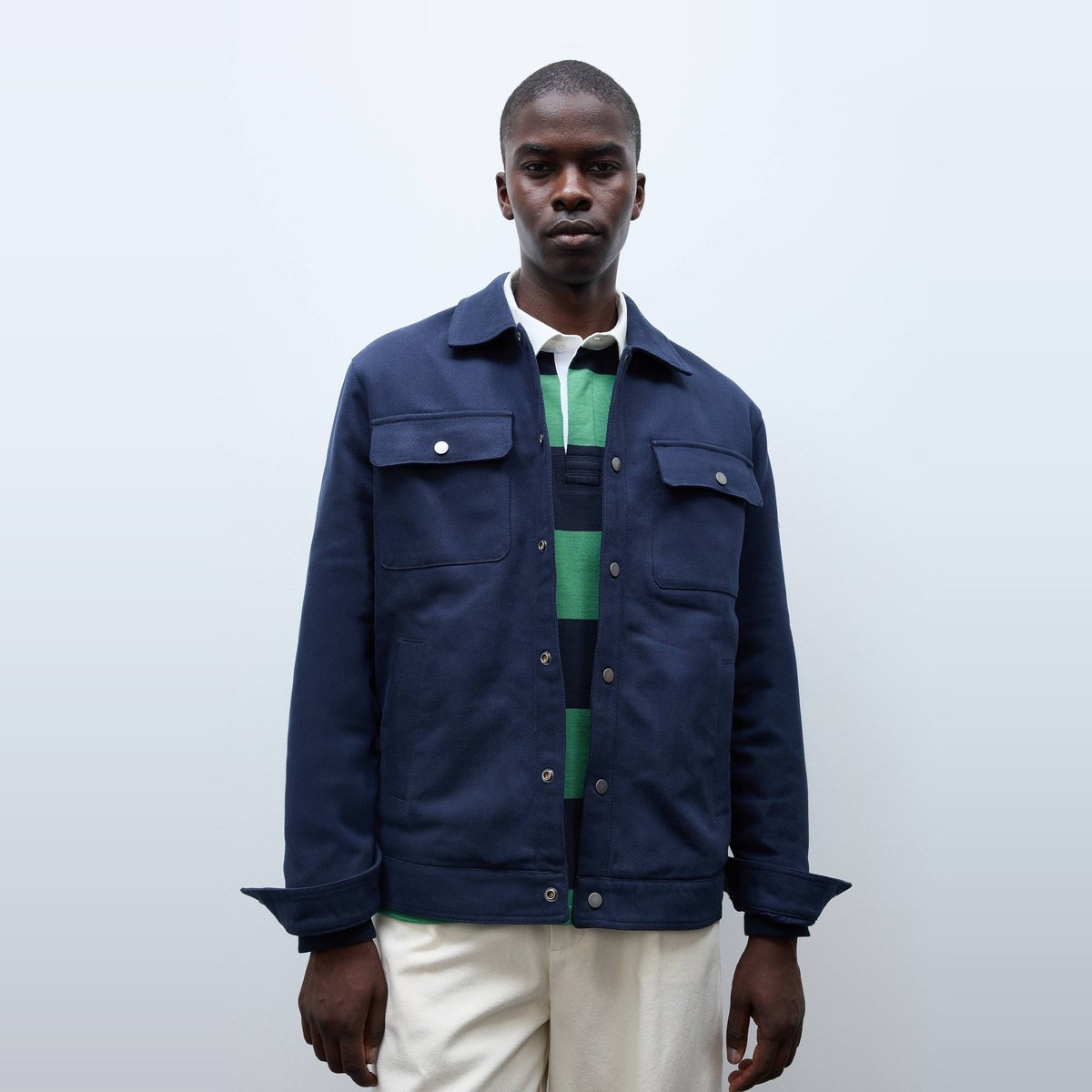 Veste en coton marine, MONOPRIX