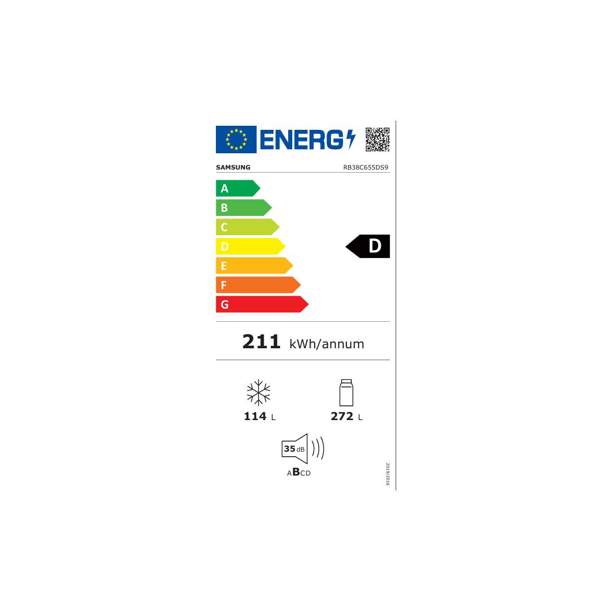 Réfrigérateur combiné RB38C655DS9 couleur unique, SAMSUNG
