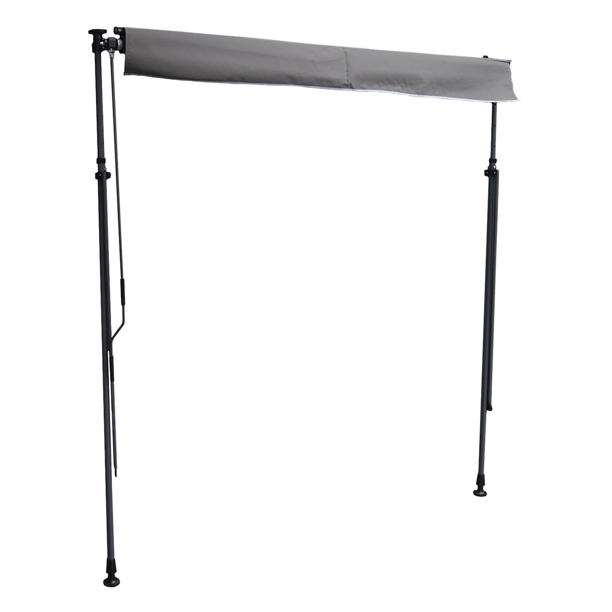 Store banne pour balcon, 3x1,2m, CHENE gris anthracite, HAPPY GARDEN