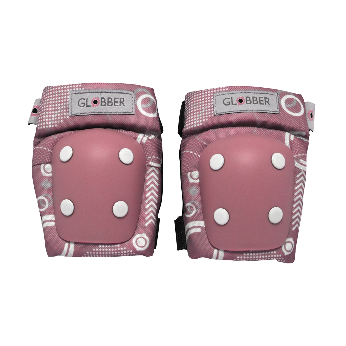 Set 2 protections imprimés enfants XXS (Coudes et genoux) rose pastel, GLOBBER
