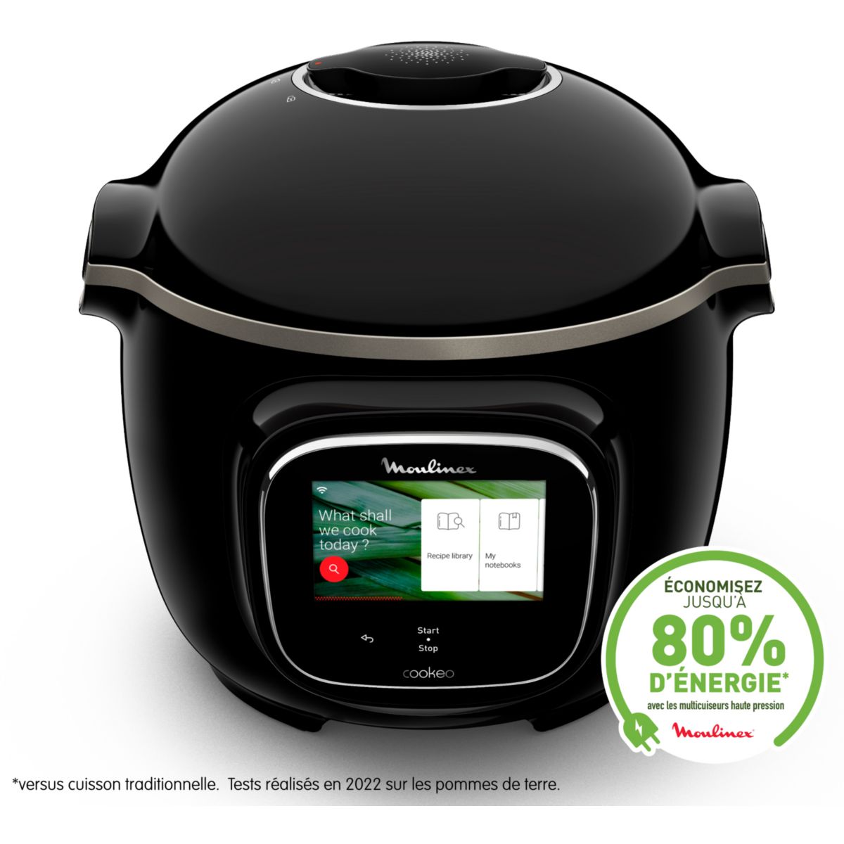 Cookeo YY5479FB noir Touch Wifi 6 L, 3 modes de cuisson + Extra Crisp couleur unique, MOULINEX