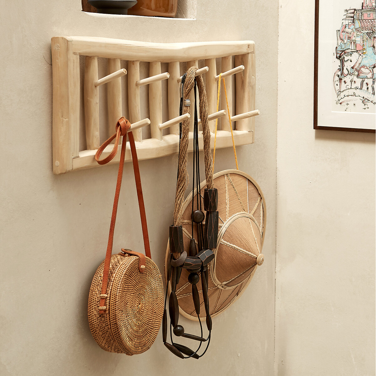 Wandkapstok Ghada, Teak naturel, LA REDOUTE INTERIEURS