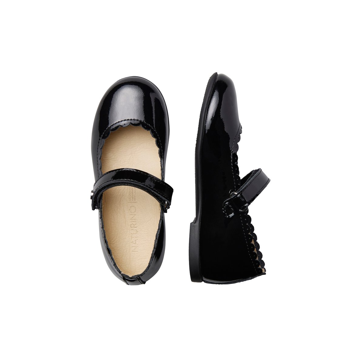 Ballerines en cuir verni JELKI 2 noir-, NATURINO
