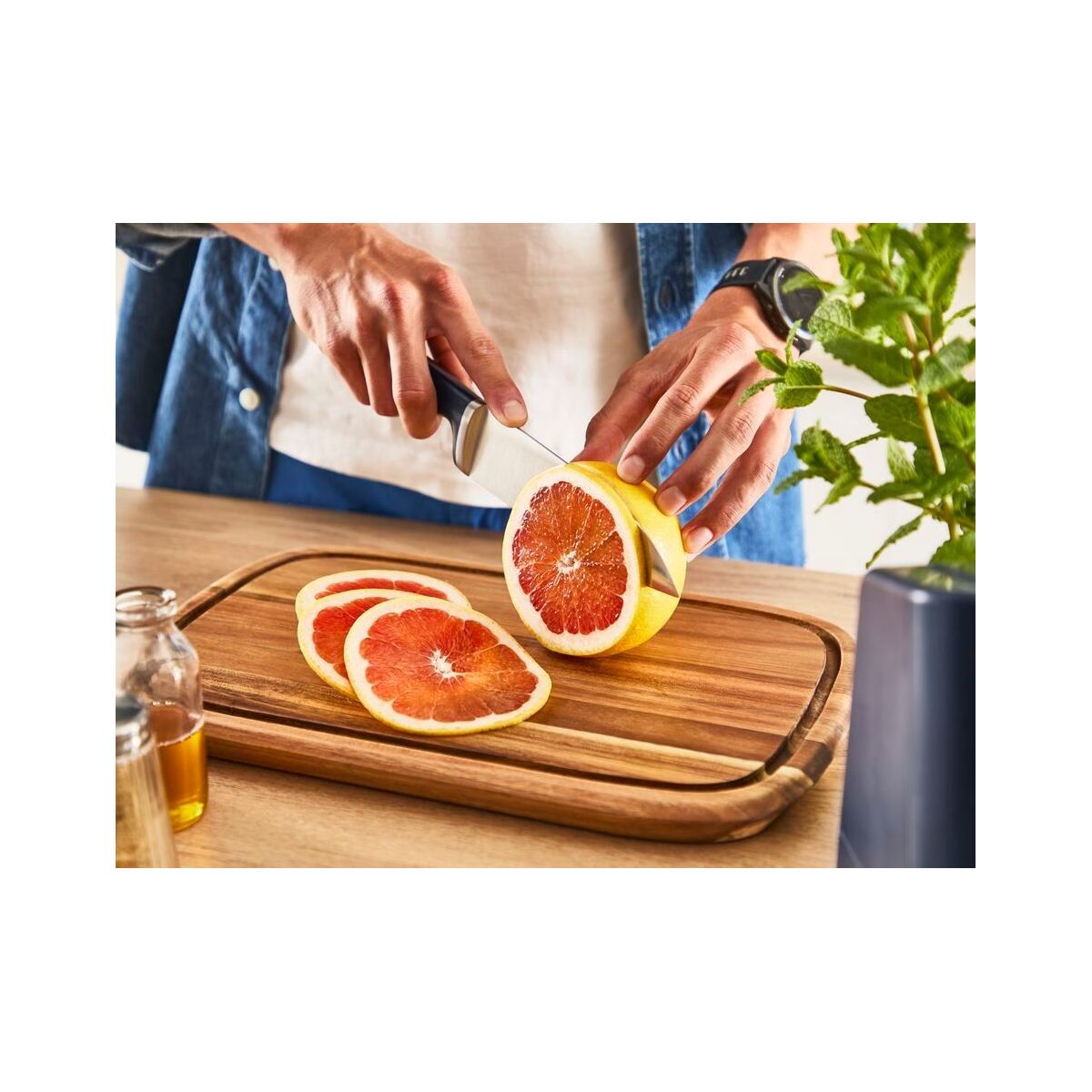 Bloc couteaux EverSharp Pro 16.5cm avec aiguiseur couleur unique, TEFAL