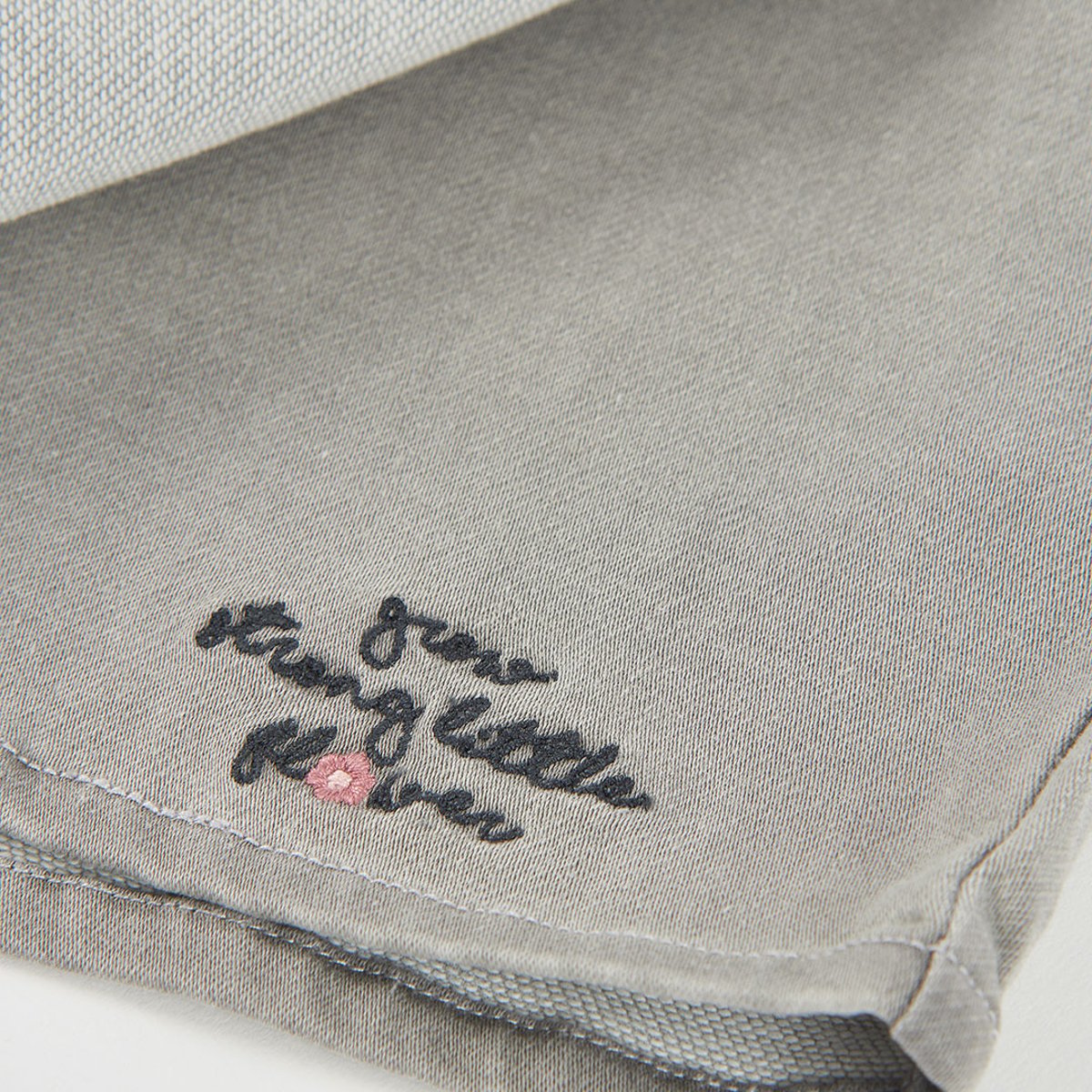 Jupe-short denim avec broderie gris, BOBOLI