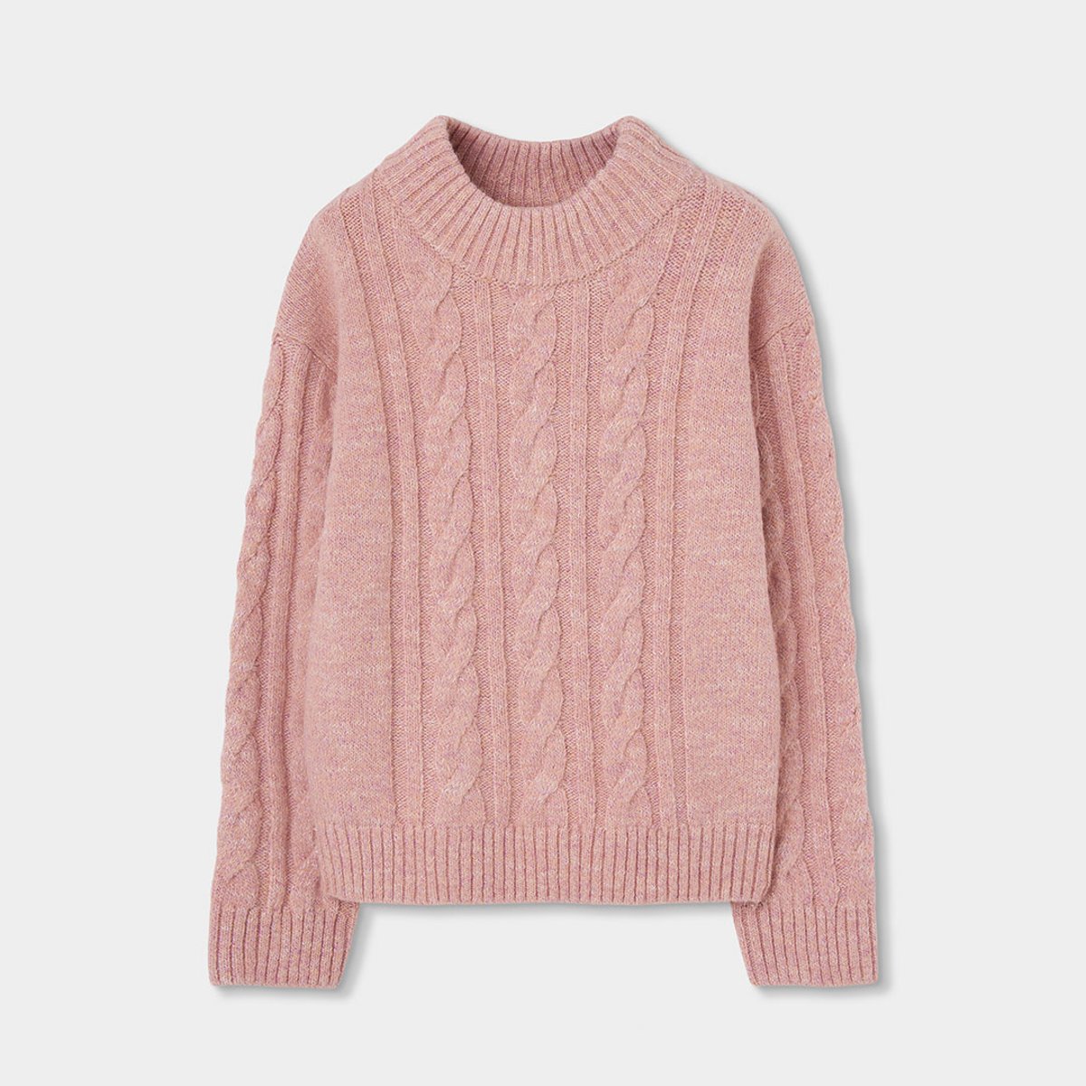 Pull fille tressé col roulé bleu, BOBOLI