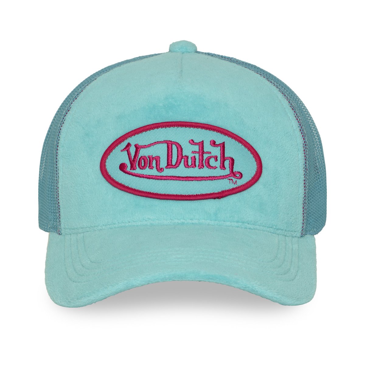 Casquette trucker KYLIE turquoise/rose fushia, VON DUTCH