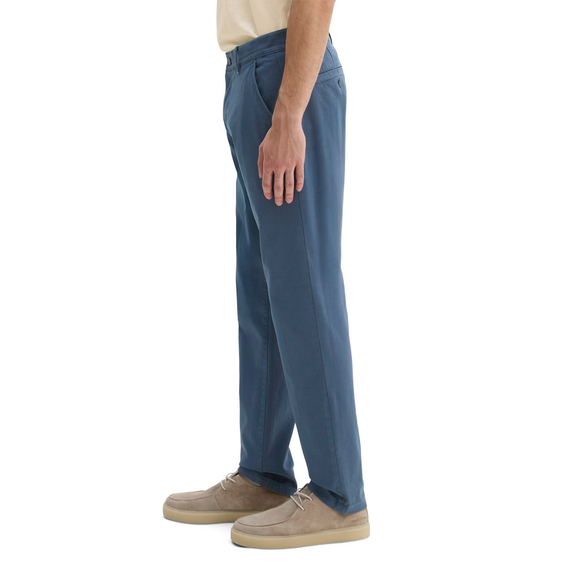 Chino modèle Stig shaped en coton bio mélangé bleu moyen, MARC O'POLO