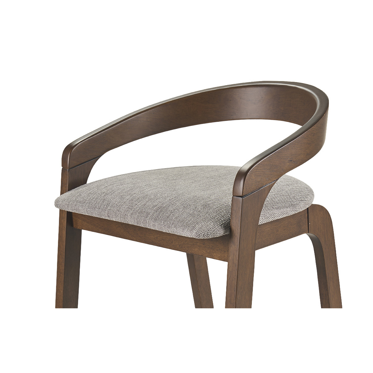 Tabourets de bar en tissu effet velours texturé beige et bois clair H68 cm (lot de 2) PULSO gris, MILIBOO