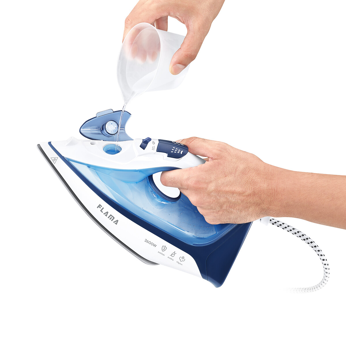 Ferro Vapor 2600W Base Cerâmica 5361FL, FLAMA azul/branco, FLAMA